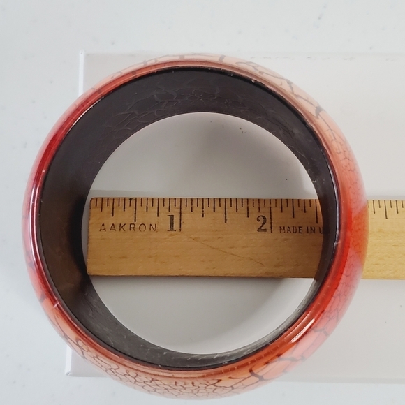 Wide Chunky Bangle Slip-on Abstract Branch Design Bangle - Picture 7 of 9